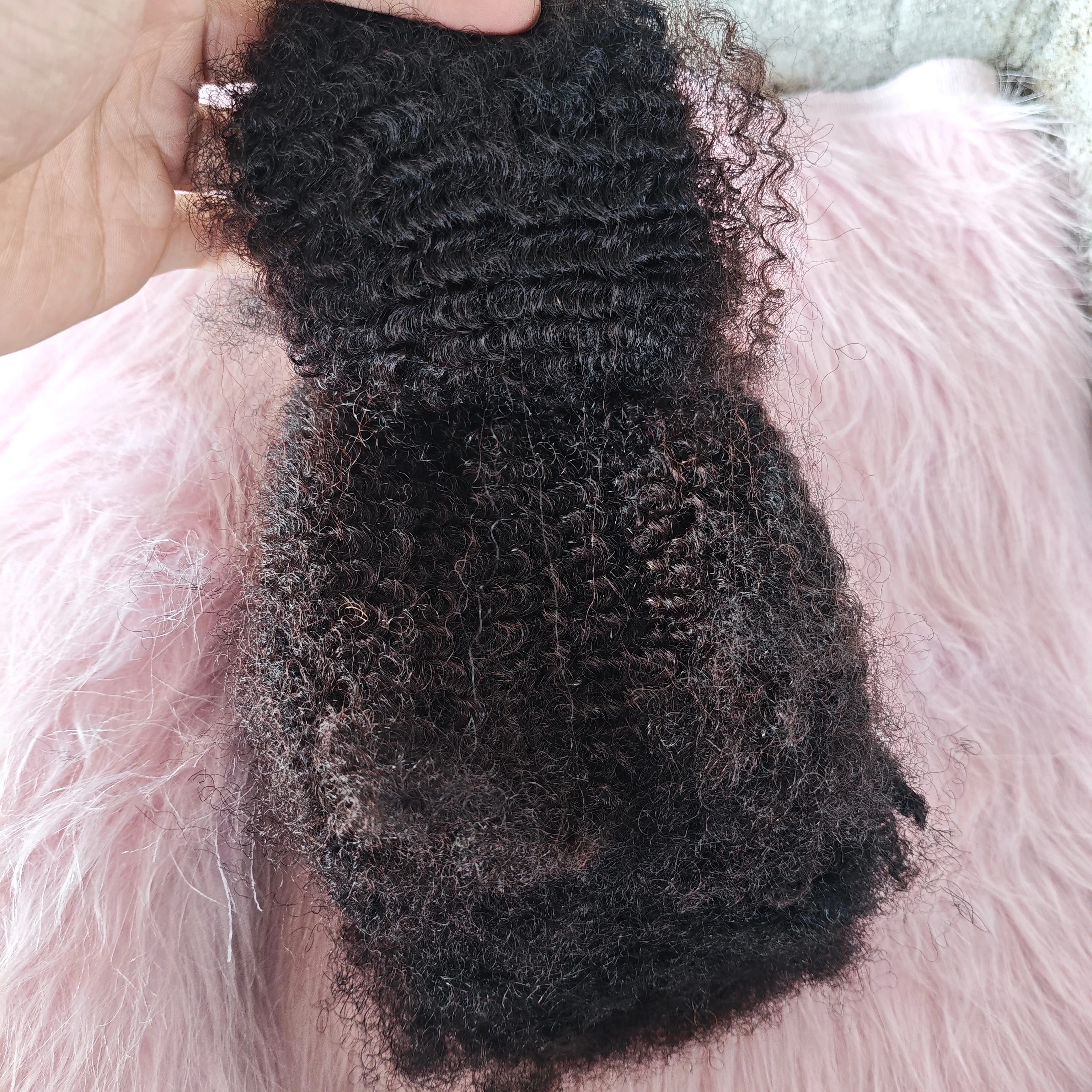 Rambut Afro Keriting Kinky 10-18 inci, Bulk 4C 27 #   bug #   4 #   Ekstensi Rambut Manusia Rajut untuk Kepang, Twist, Dreadlocks, Perbaikan Kepang