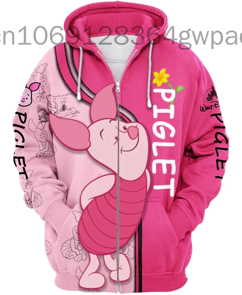 

Winnie the Pooh Piglet 3D Hoodie Men's Women's Casual Sports Pullover Hoodie Disney 3D Hoodie Fashion Oversized Sweatshirt