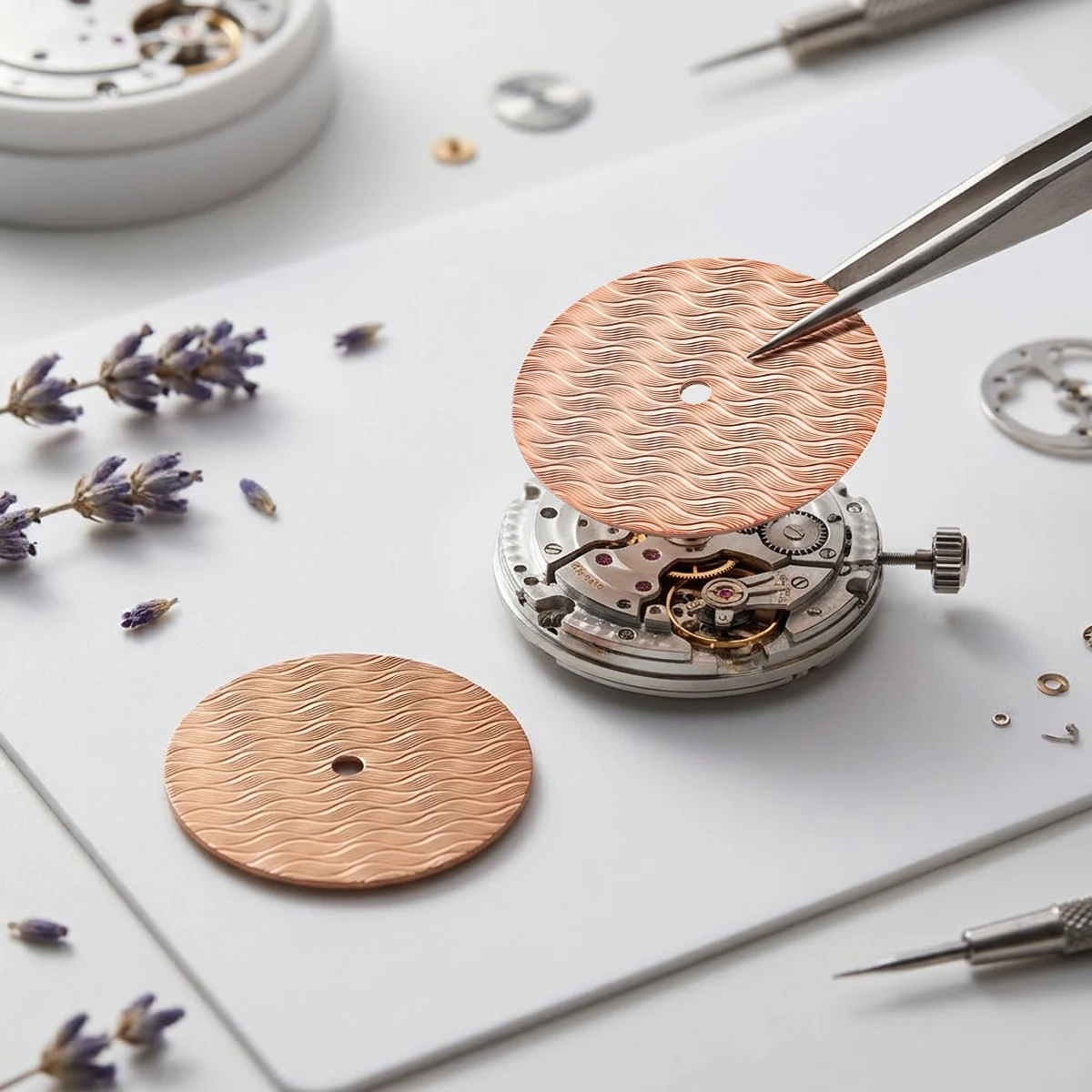 Customized Water Ripple Pattern NH35 NH36 4R35 Dial Fit for 8215/82002836/2813/2824/ Movement 28.5mm Watch Surface Part