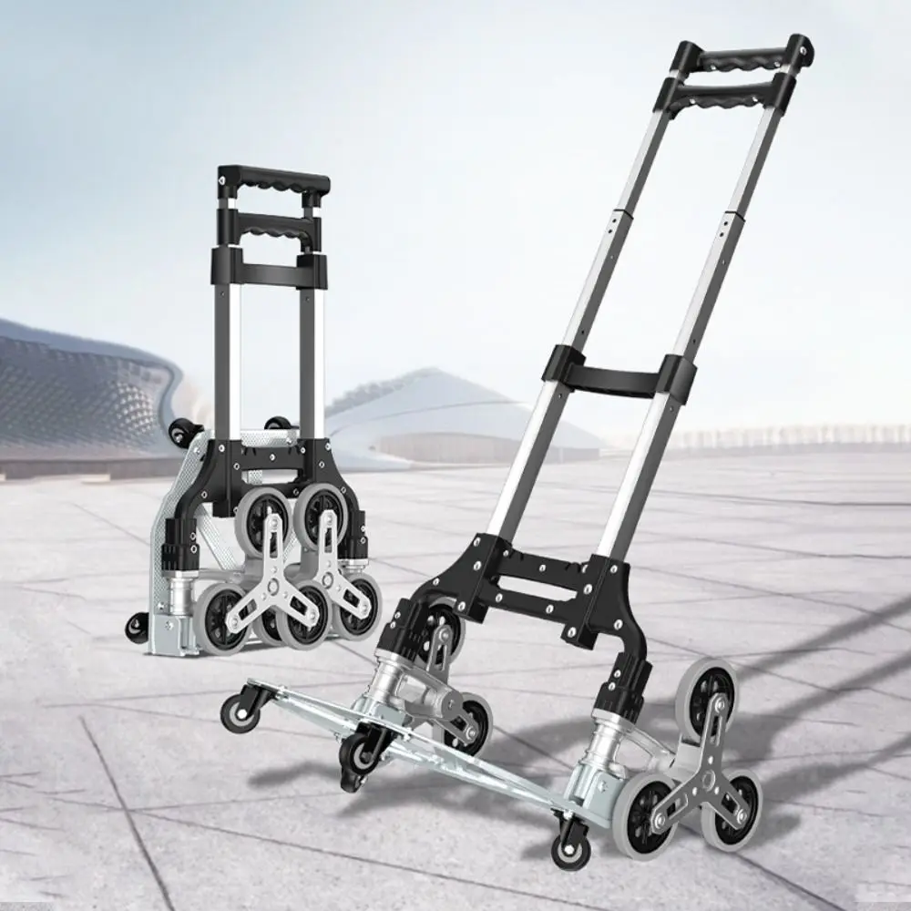 

Lightweight Folding Trolley Foldable Aluminum Alloy Pulling Tool Cart Heavy-Duty Portable All Terrain Luggage Cart