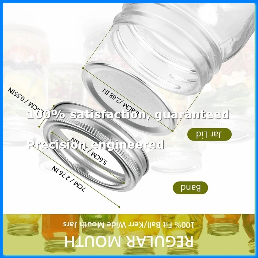 

20Pcs Jar Lids & Rings Set for Regular Mouth Canning,Split-Type & Leak Proof Lids for Ball Kerr Jars (70 MM)-A63M