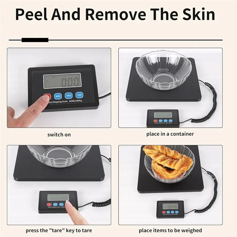 N10R-Postal Scales, For Packages Business Office 200 Kg/10 G High Precision LCD Display Postage Scale 440Lb Parcel Weighing