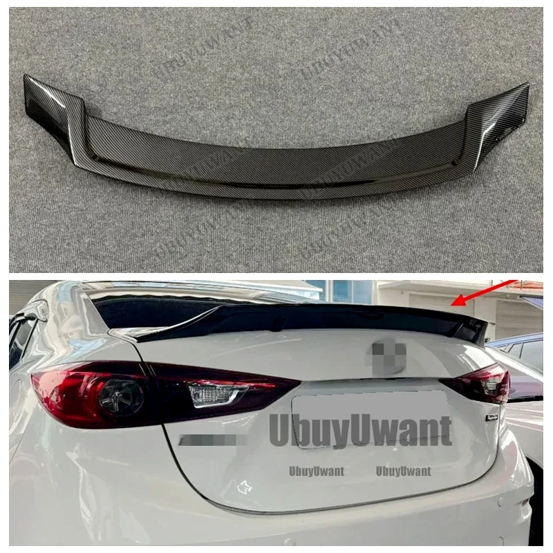 For Mazda 3 Axela High Quality ABS Material Rear Trunk Spoiler Trunk Wing Car Styling 2014 2015 2016 2017 2018 2019