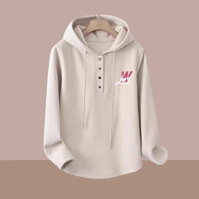 

Sports Hooded Cardigan Sweater Women's Jacket 2025 Spring Autumn Loose Casual T-Shirt Long Sleeve Commuter Loose Top Sweatshirt