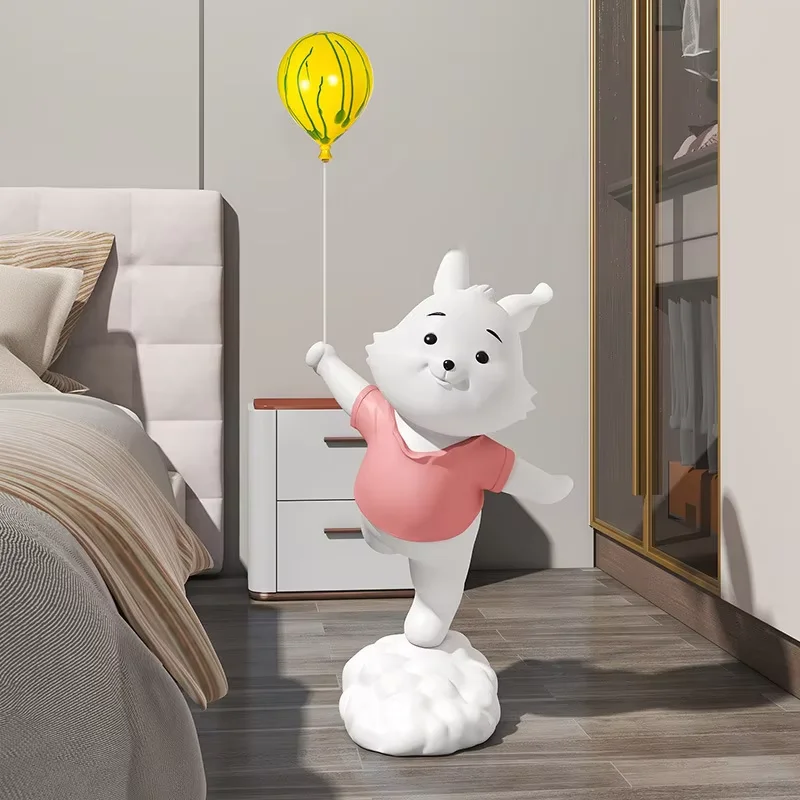 Nordic Modern Happy Running Rabbit Figurine Resin Crafts Decoration for Living Room Furniture Ornaments for Home Decor Gifts