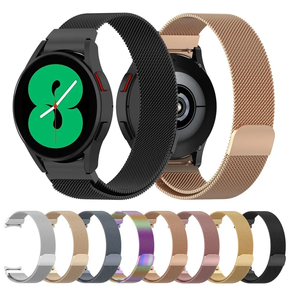 

20mm Magnetic Strap For Samsung Galaxy Watch 4 44mm 40mm No Gaps Metal correa Bracelet Galaxy Watch 4 Classic 5 pro 45mm Band