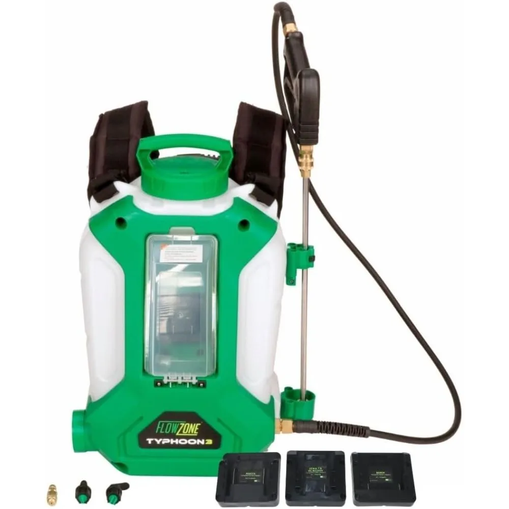 

Typhoon 3 Battery Powered Backpack Sprayer - Variable-Pressure 5-Position Electric Sprayer Compatible with , DeWalt, Milwaukee,