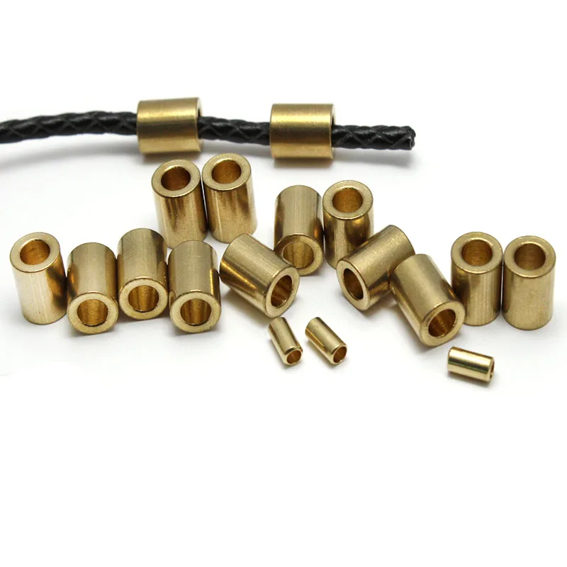 30-50pcs/lot Original Brass Tube Spacer Beads Accessories Loose Beads Charm for DIY Bracelet Necklace Jewelry Making Handmade