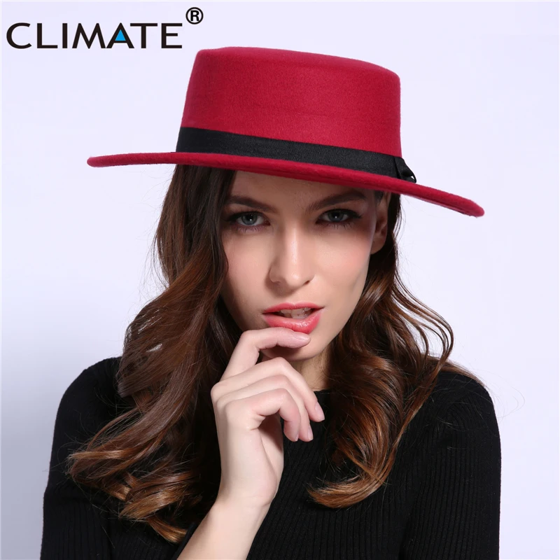 CLIMATE Women Jazz Fedora Hat Hats Fedora for Woman Cool Fedoras Cap New Fashion Jazz Cap Spring Polyester Woolen Cap Hat Fedora