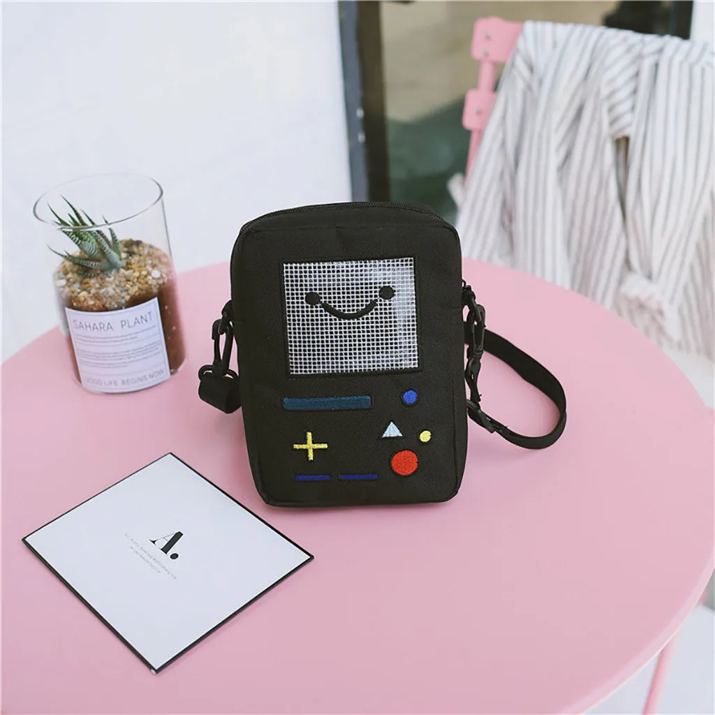 Cartoon Anime Adventure Time Bmo Small Bags For Women Phone Purse Female Canvas Game Machine Shoulder Bag Funny Crossbody Bag