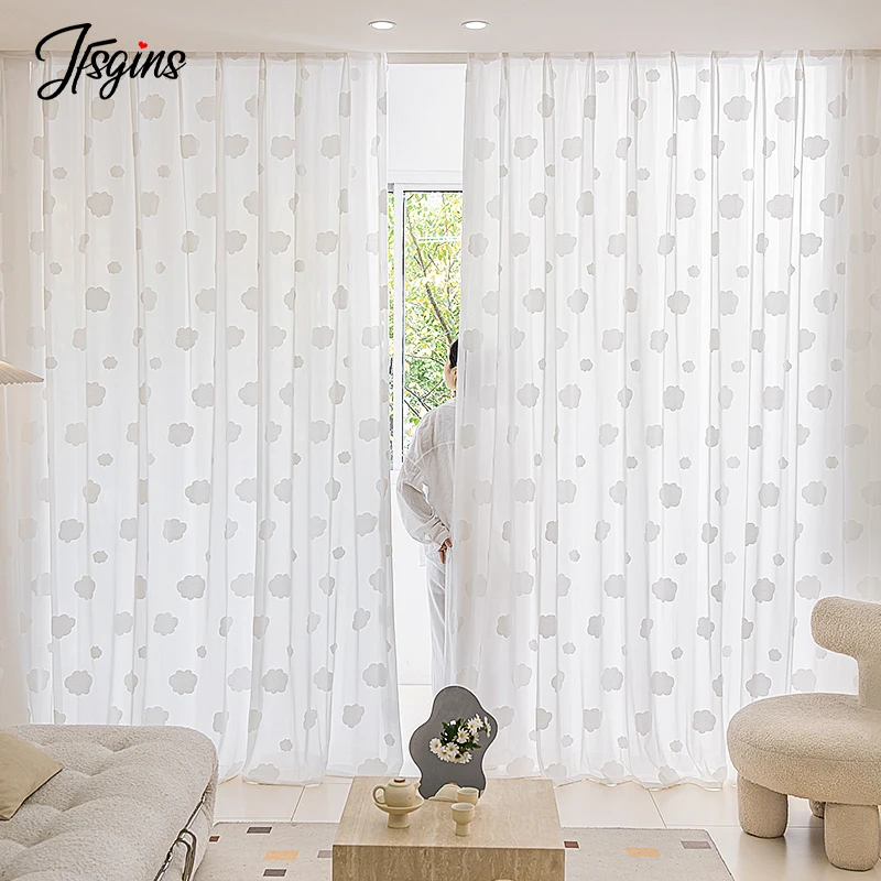 French Window Sheer Voile Curtains for Living Room Pattern Curtain for Balcony Hall Cortinas Ventanas Firanki Wedding Decoration