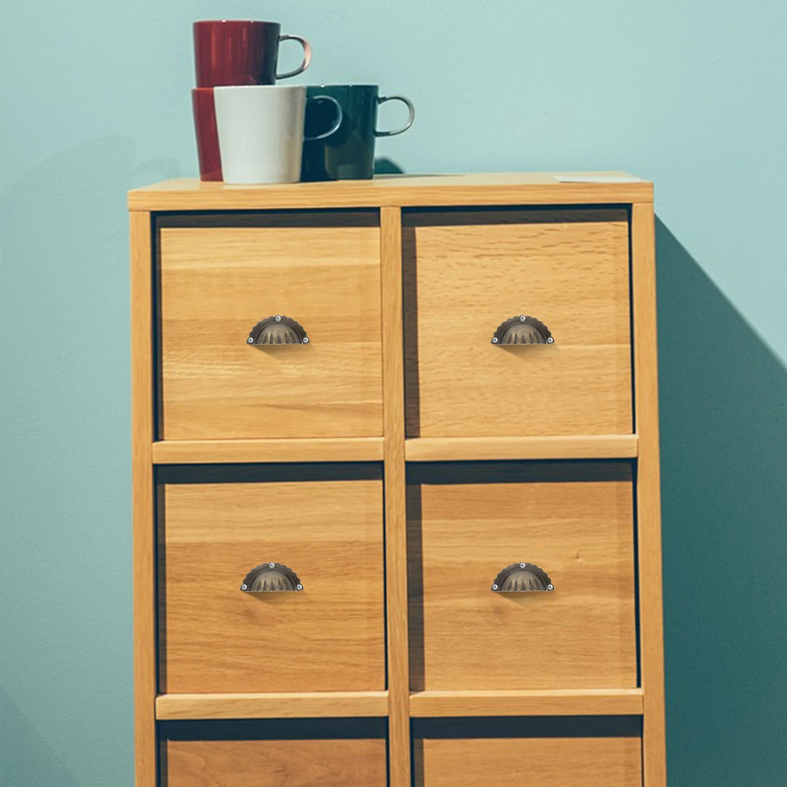 6 шт. винтажные бронзовые ручки для комода, декоративные ручки для ящиков шкафа, изысканный дизайн, безопасные материалы, прочные, практичные