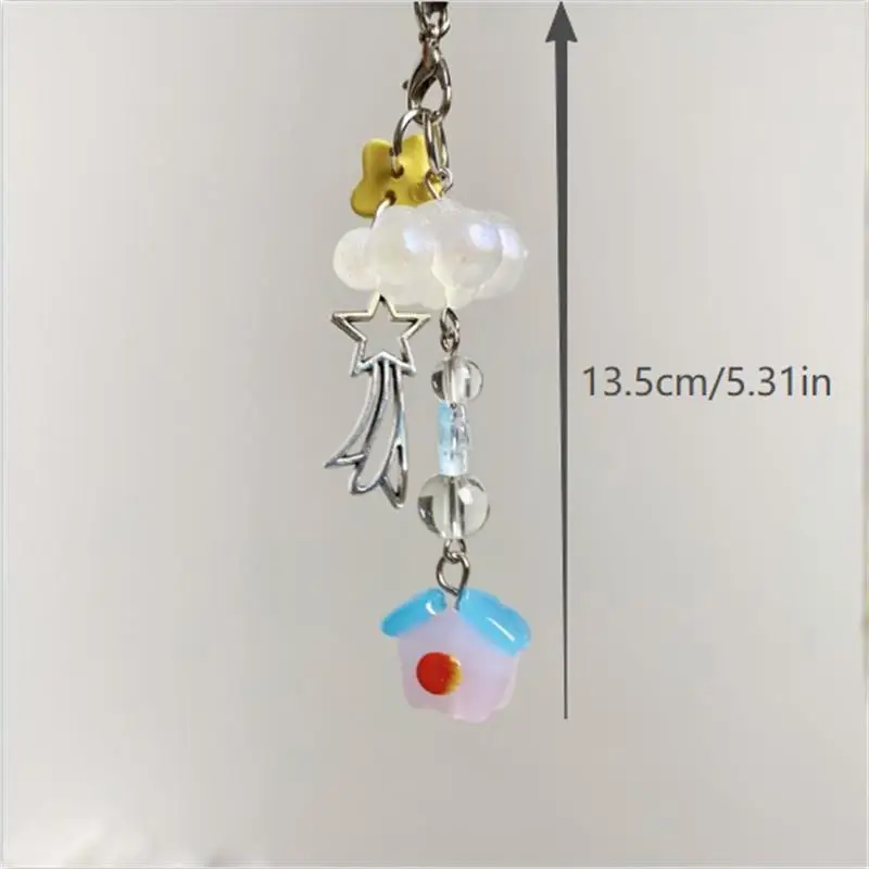 1/2 مجموعة جميلة سحابة المنزل ستارفال المحمول الحبل كيرينغ المعلقات محفظة المتدلية حقيبة الظهر الحلي المفاتيح هدايا احتفالية #6