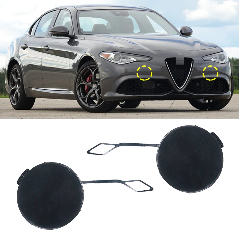 For Alfa Romeo Giulia 2017 2018 2019 2020 2021-2023 Front Bumper Tow Hook Cover Cap Trailer Hauling Eye Lid 156107968 156107976