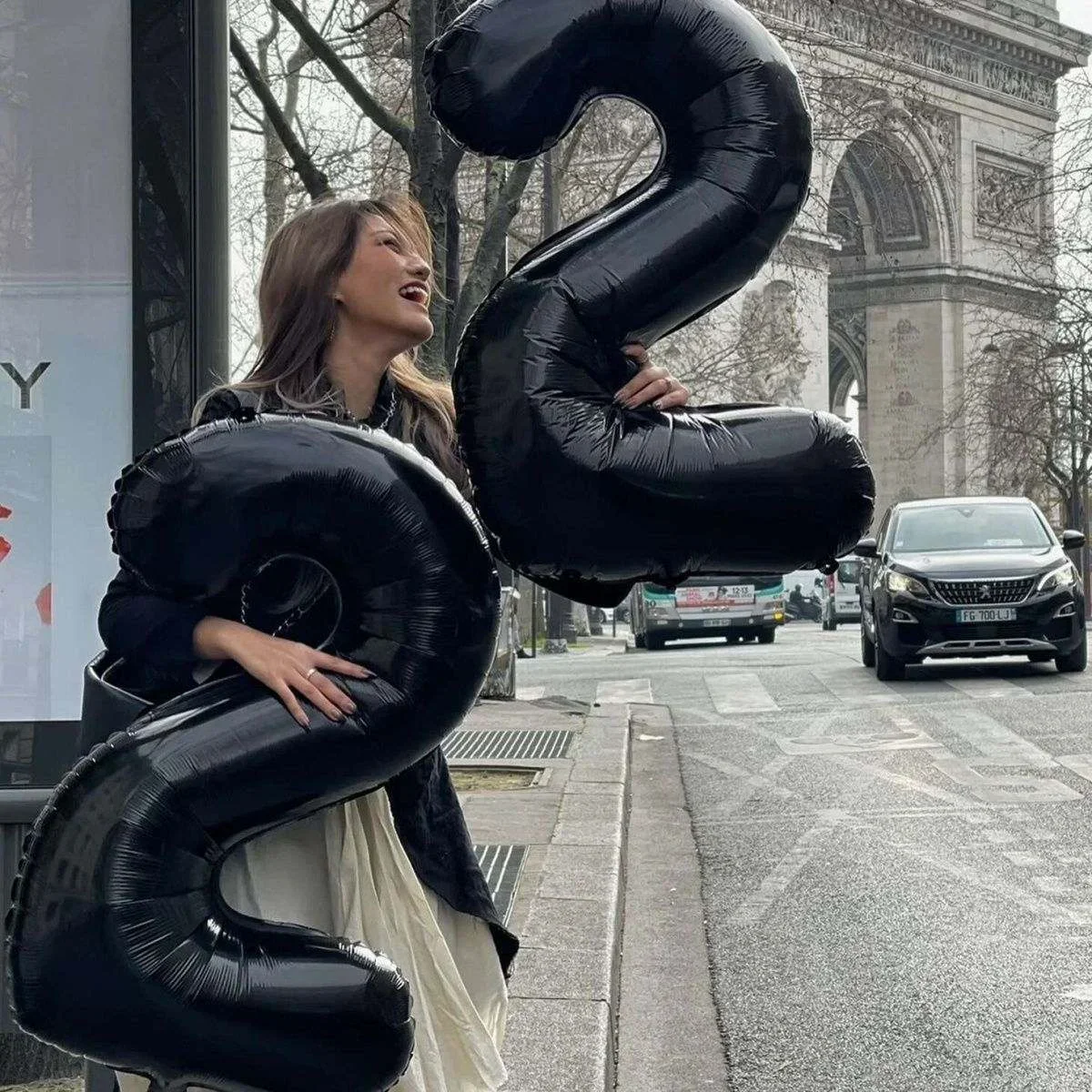 40 Zoll schwarz große Zahlen 0-9 Ziffern Helium Luftballons Folie Mylar große Nummer Geburtstag Jubiläums feier liefert Dekorationen