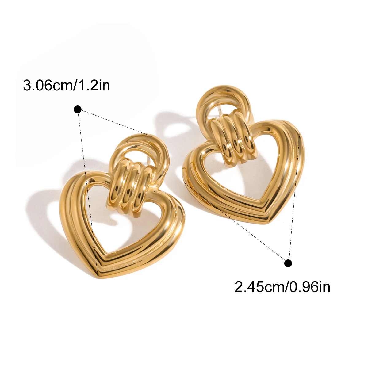 يوري الفولاذ المقاوم للصدأ العصرية القلب Huggie أقراط الذهب 18 K مجوهرات مطلية للنساء صديقة هدية биujuchteria dlaīrendino جديد