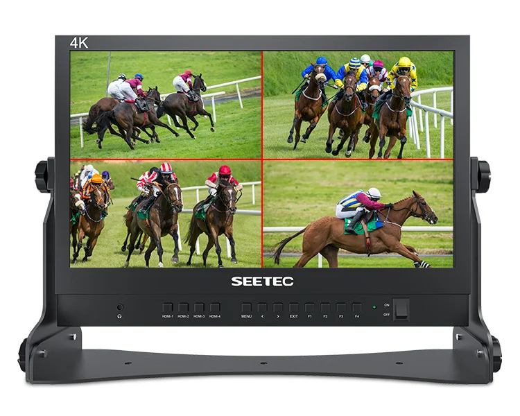 SEETEC ATEM156 15.6 Inch Live Streaming Broadcast Director Monitor with 4 HDMI Input Output Quad Split Display for ATEM Switcher