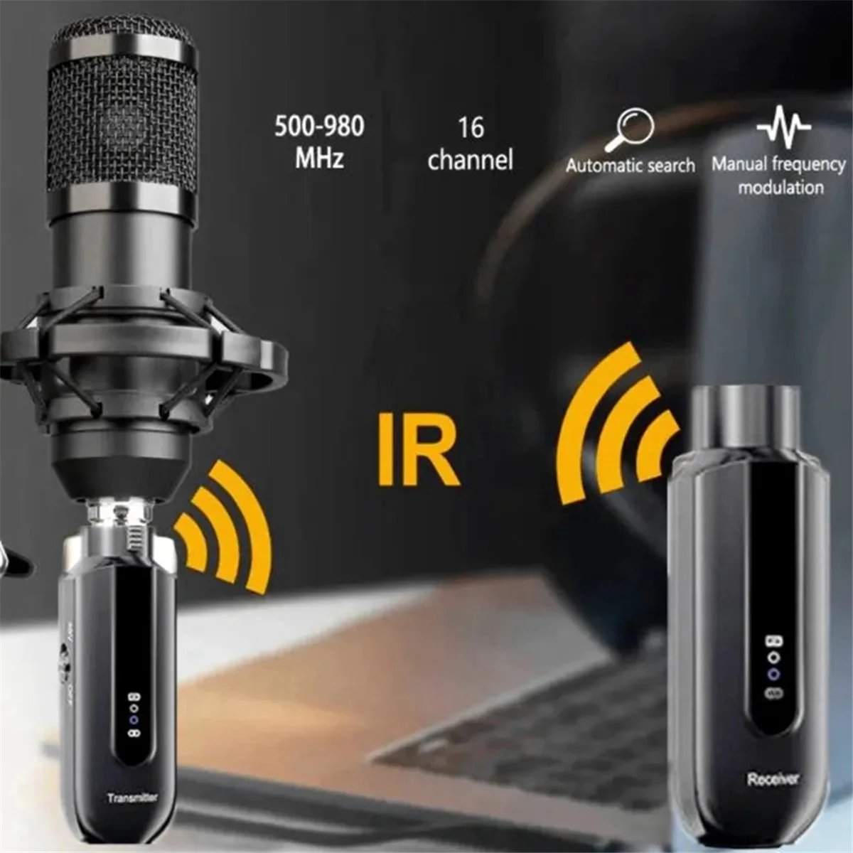 AA87C Convertitore per microfono wireless UHF Trasmettitore e ricevitore XLR per microfono dinamico Ricevitore per chitarra Trasmissione Adapt