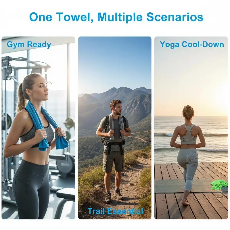 Superfiber Ice Towel Soft Breathable Cold Towel Microfiber Towel Sports Quick Dry Absorbent Camping Towel Beach Towel