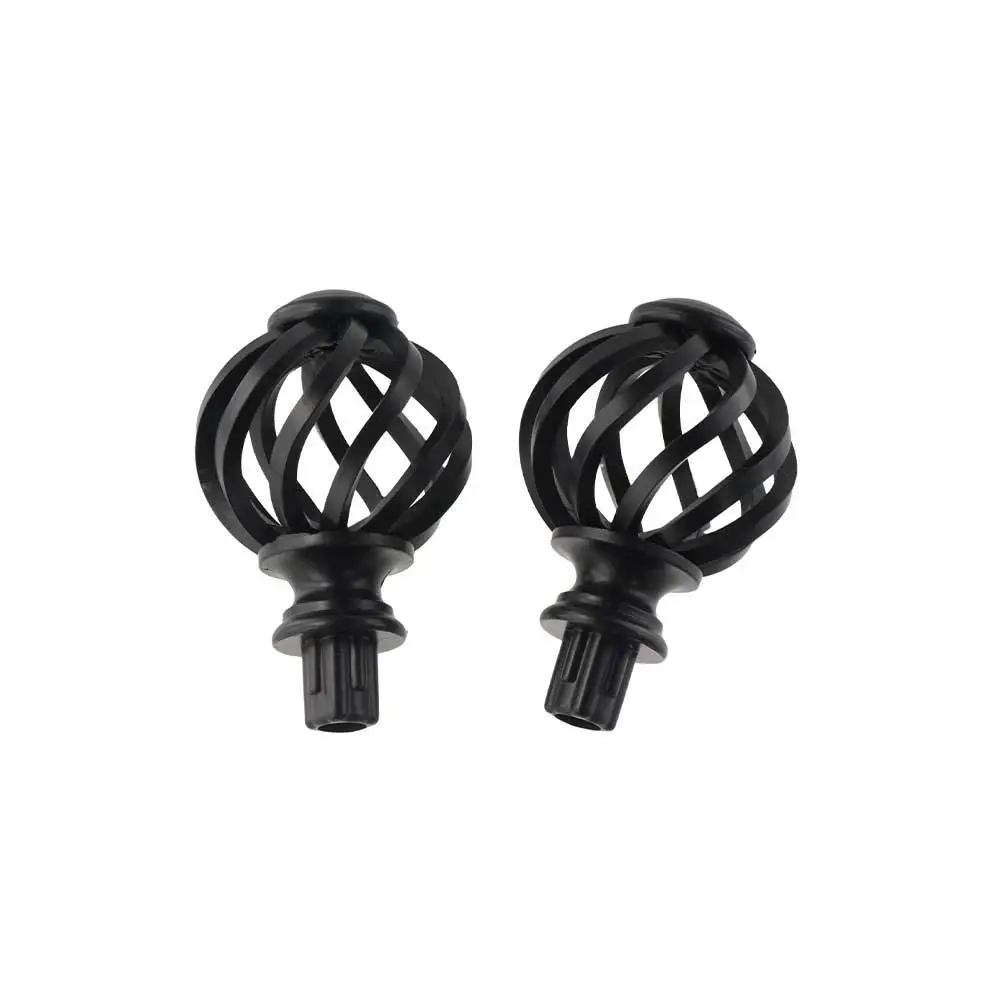 Replacement Curtain Rod Finials Spiral Plastic Window Head Rods Birdcage Not Deform Spiral Ball Drape Accessories Drape