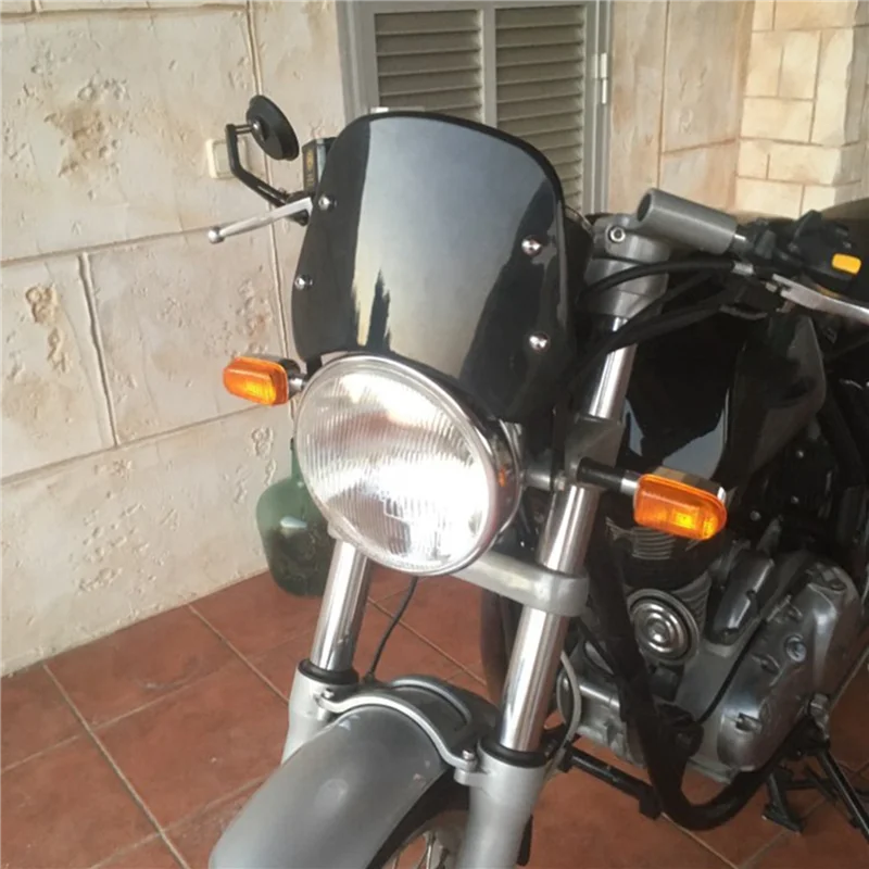 

5X 5-7 Inch Motorcycle Headlight Windshield Wind Deflector Windscreen Universal For Honda Kawasaki Suzuki