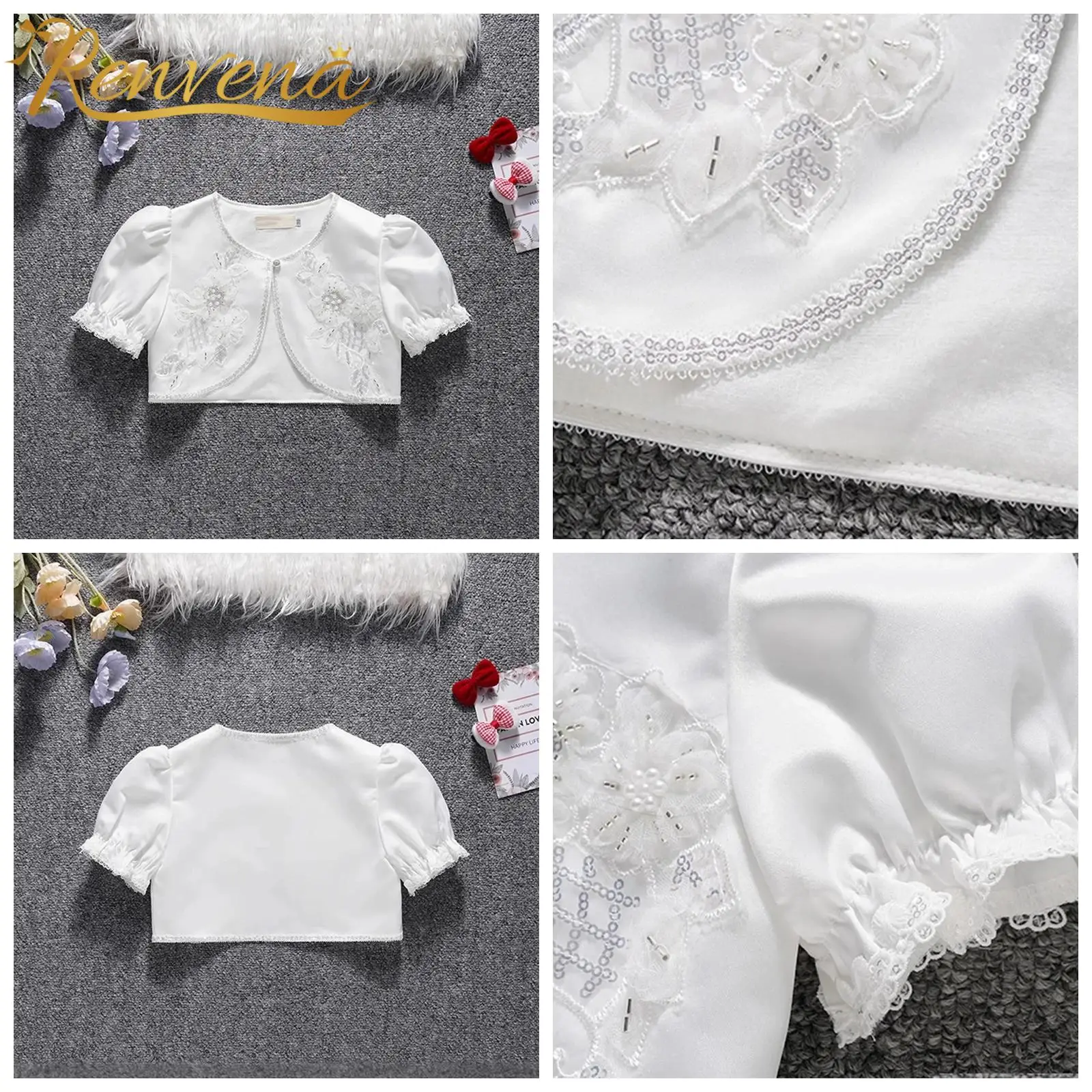 

Пальто для малышей, куртки для маленьких девочек, болеро, милая кружевная накидка с цветами и блестками, праздничная накидка-болеро для свадебного пышного платья, особые случаи