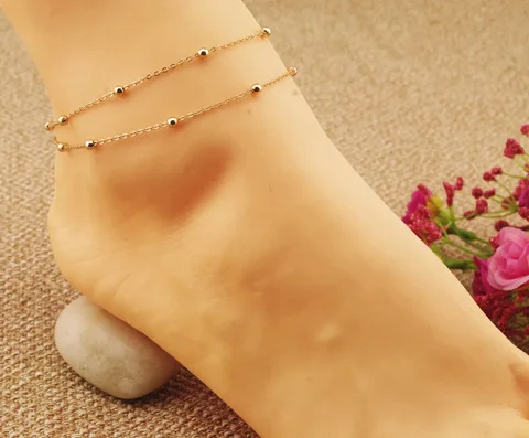 Barefoot Beach Double Chain Link Tassel Foot Bracelet Anklet Jewelry Toe Anklet  Women  Ankle Bracelets