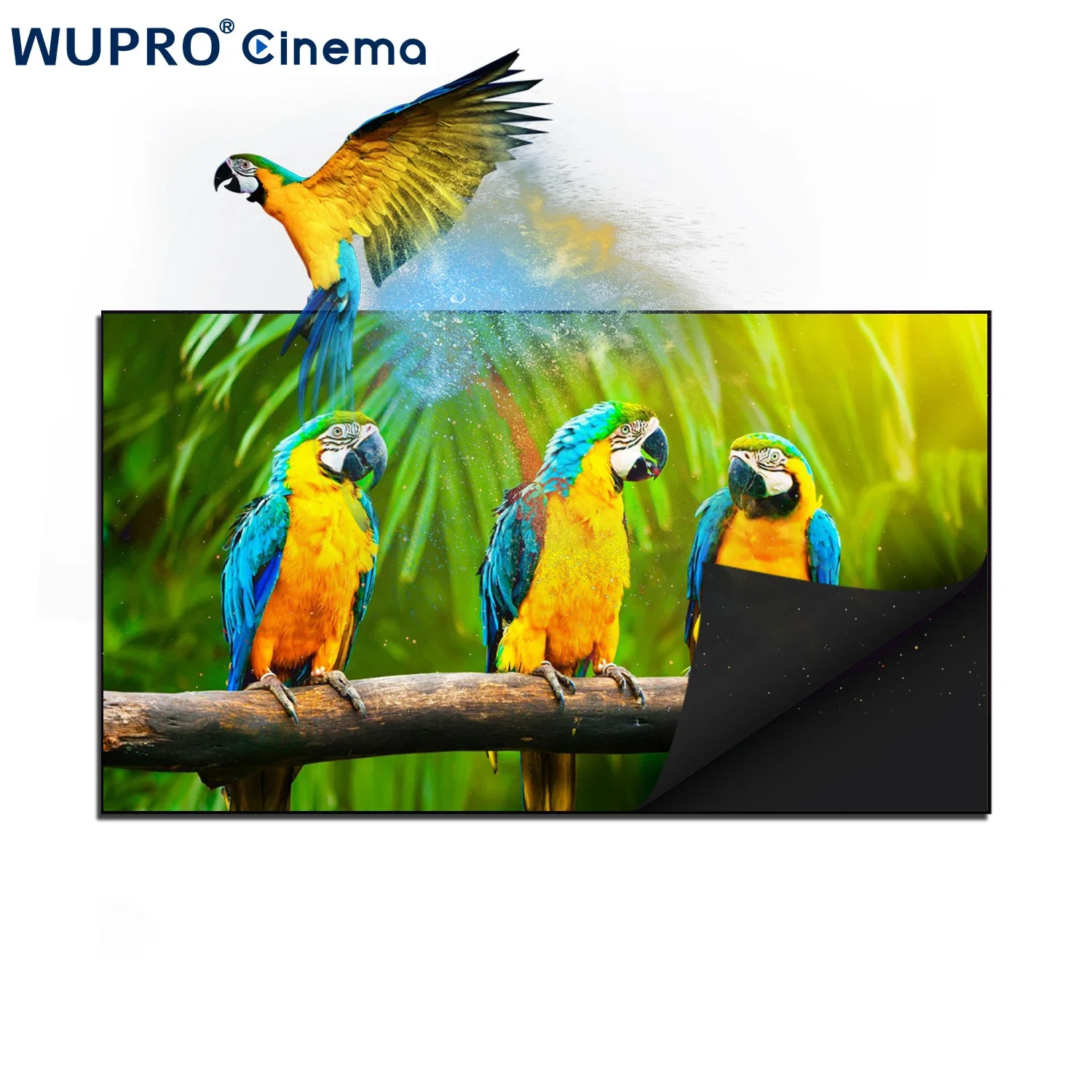 70-130 inch Wupro State-of-the-art BSP Seamless PET Crystal ALR Projector Screen 16:9 UST 4K UHD Fixed Frame Projector Screen