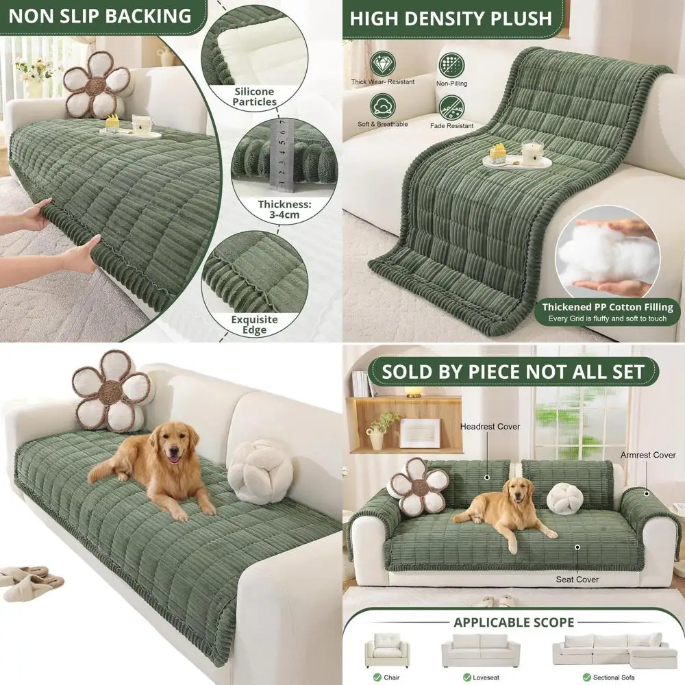 

Плотный моющийся чехол для дивана для собак - зеленый, защищает диваны, секционные диваны, кушетки (35.4 x 82.7)