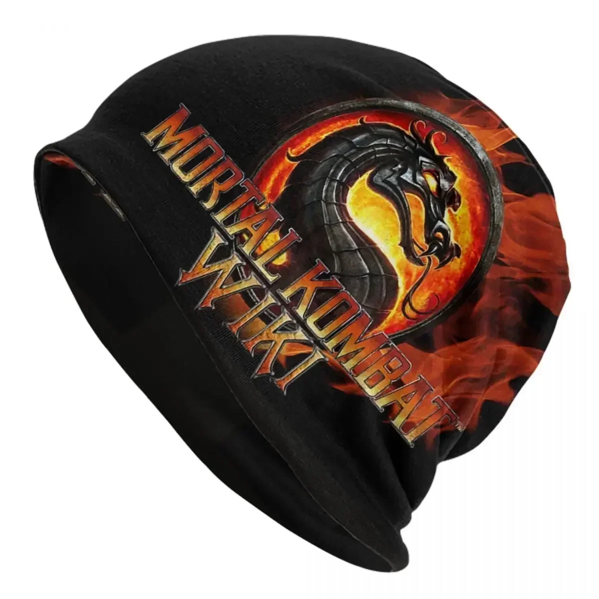 Mortal Kombat Logo Warm Knitted Cap Fashion Bonnet Hat Autumn Winter Outdoor Beanies Hats for Men Women Adult