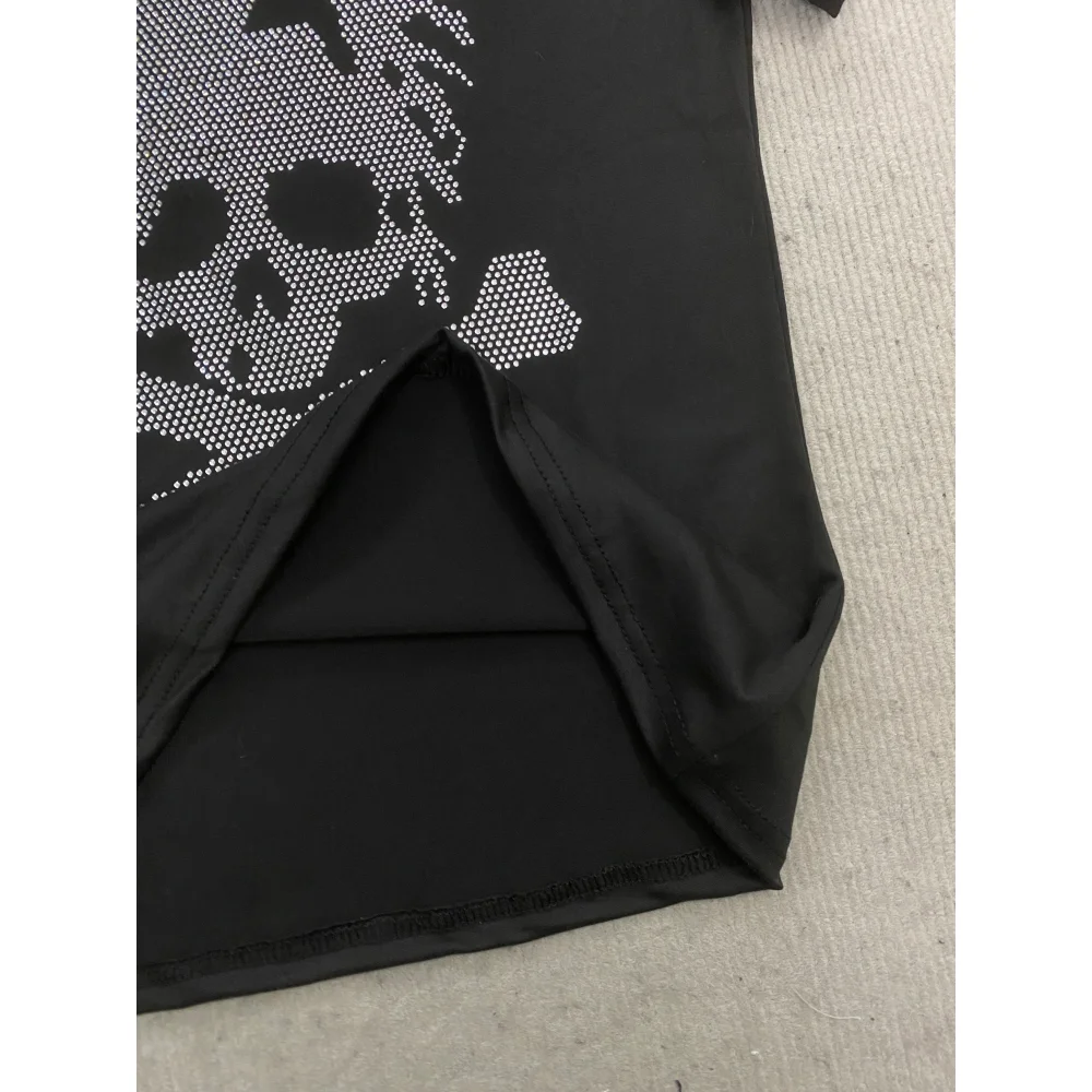 European and American Y2k niche design slim fit women's punk dark style fashion retro street style summer new short T-shirt ins
