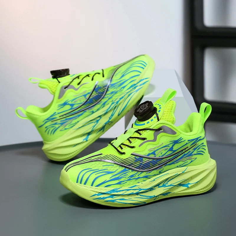 Children Running Shoes School Training Match Cushioning Anti Slip Tennis Shoes Mesh Rebound Comfortable Casual Sneakers for Kids