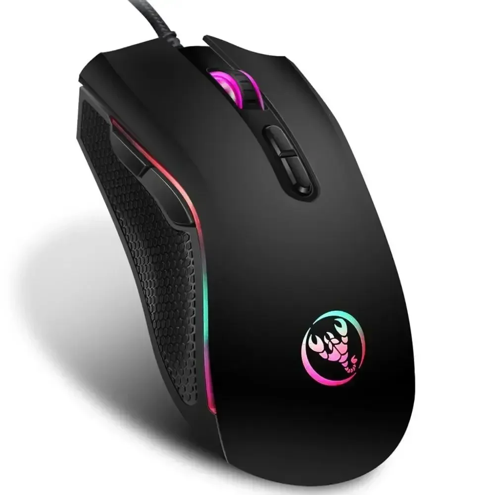 Verkabelte Mini A869 RGB Gaming Maus 3200dpi einstellbare RGB mechanische 7-Tasten Spiel Mäuse für Windows 10/Computer Laptop Gamer