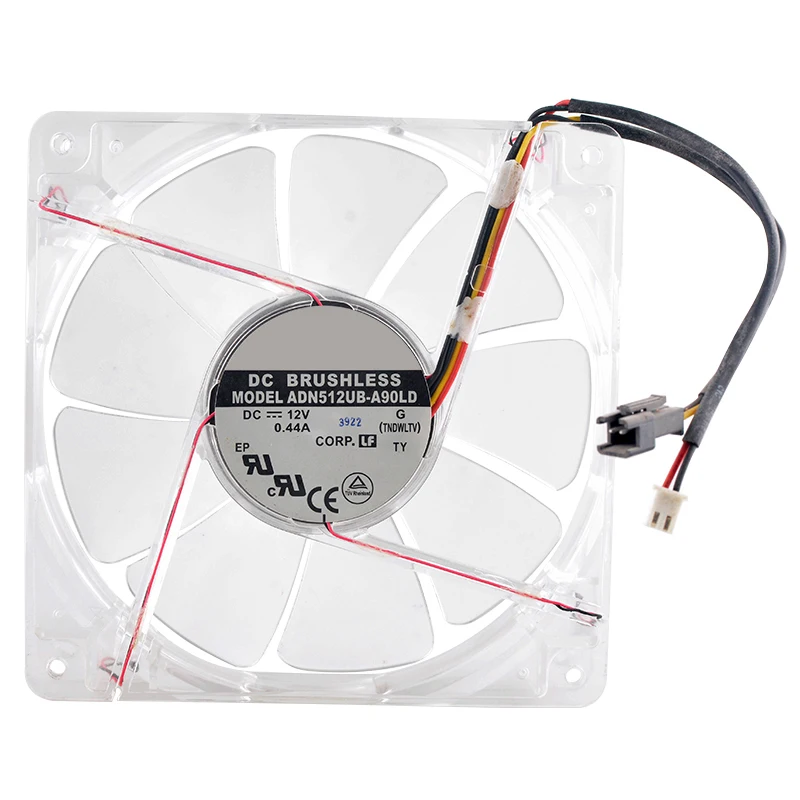 ADN512UB-A90LD 13.5cm 135mm fan 135x135x25mm DC12V 0.44A 2-pin White LED cooling fan for High Current Gamer M 750W
