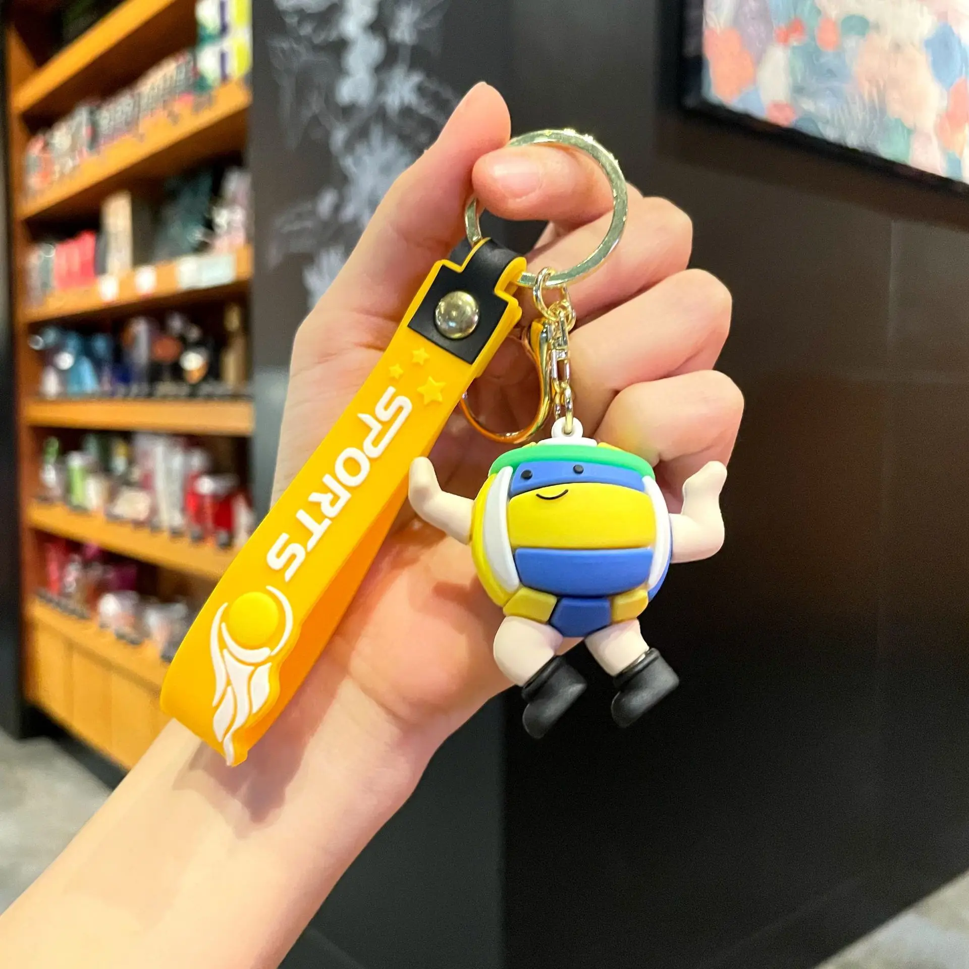 3D Sport Balls Keychain Soccer Baseball Basketball Tennis Football Key Ring Mini Sports Pendant Backpack Bag Charm Sports Gifts