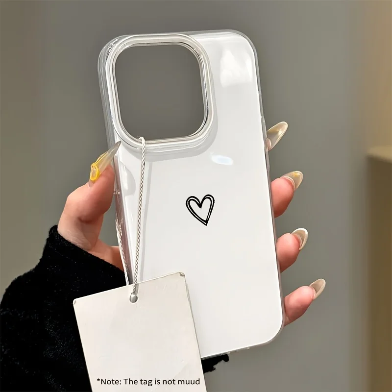 Black Dot Heart INS Transparent Phone Case For Samsung Galaxy A56 A57 S26 S24 S25 Ultra S23 Plus A55 A37 A36 A17 A27 A06 Cover