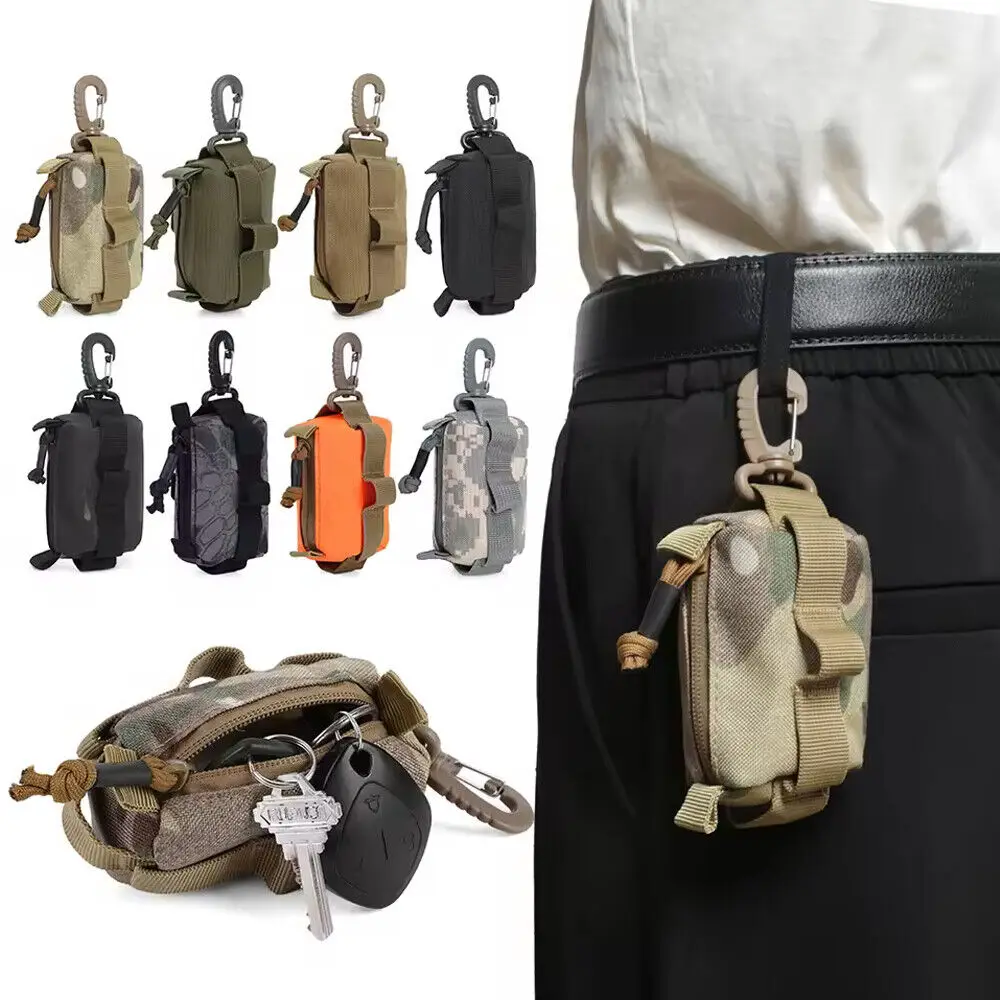 แบบพกพายุทธวิธี EDC ชุดเปลี่ยนคีย์การ์ดกระเป๋าเหรียญกระเป๋า MOLLE กระเป๋าทหารกระเป๋าสตางค์ขนาดเล็กกระเป๋า Organizer กระเป๋าเดินป่ากลางแจ้ง