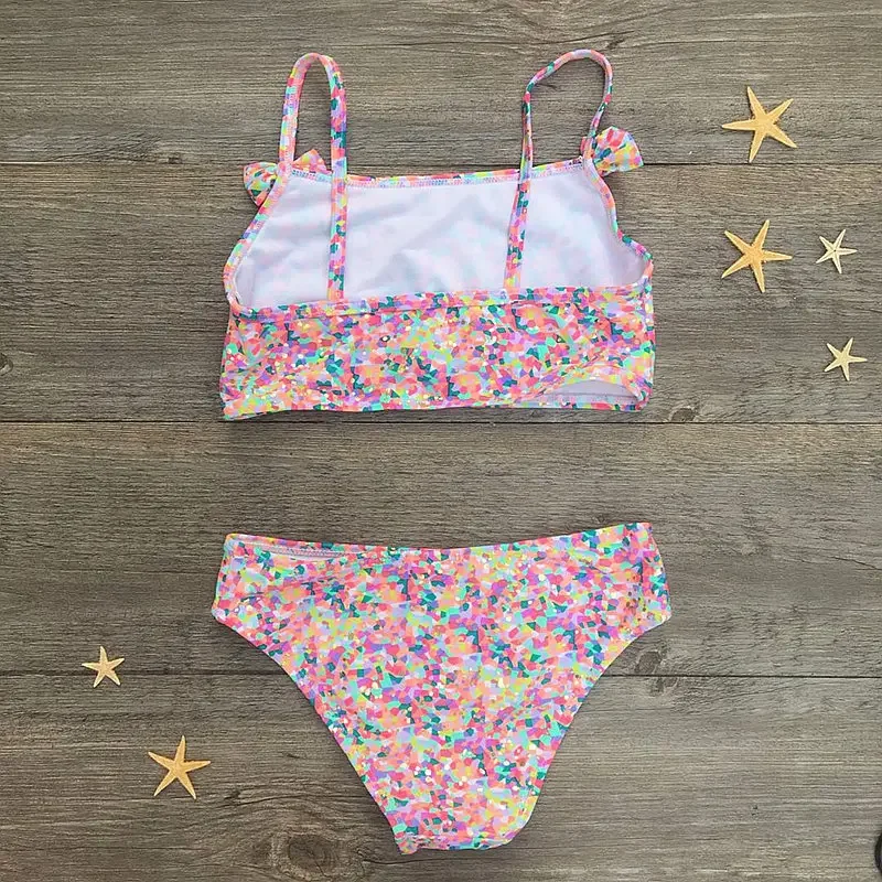 2-8Y Baby Girls Bikini Cute Floral printed Two Piece Beachwear Child Swimsuit Swimwear Bathing Suit For Kids