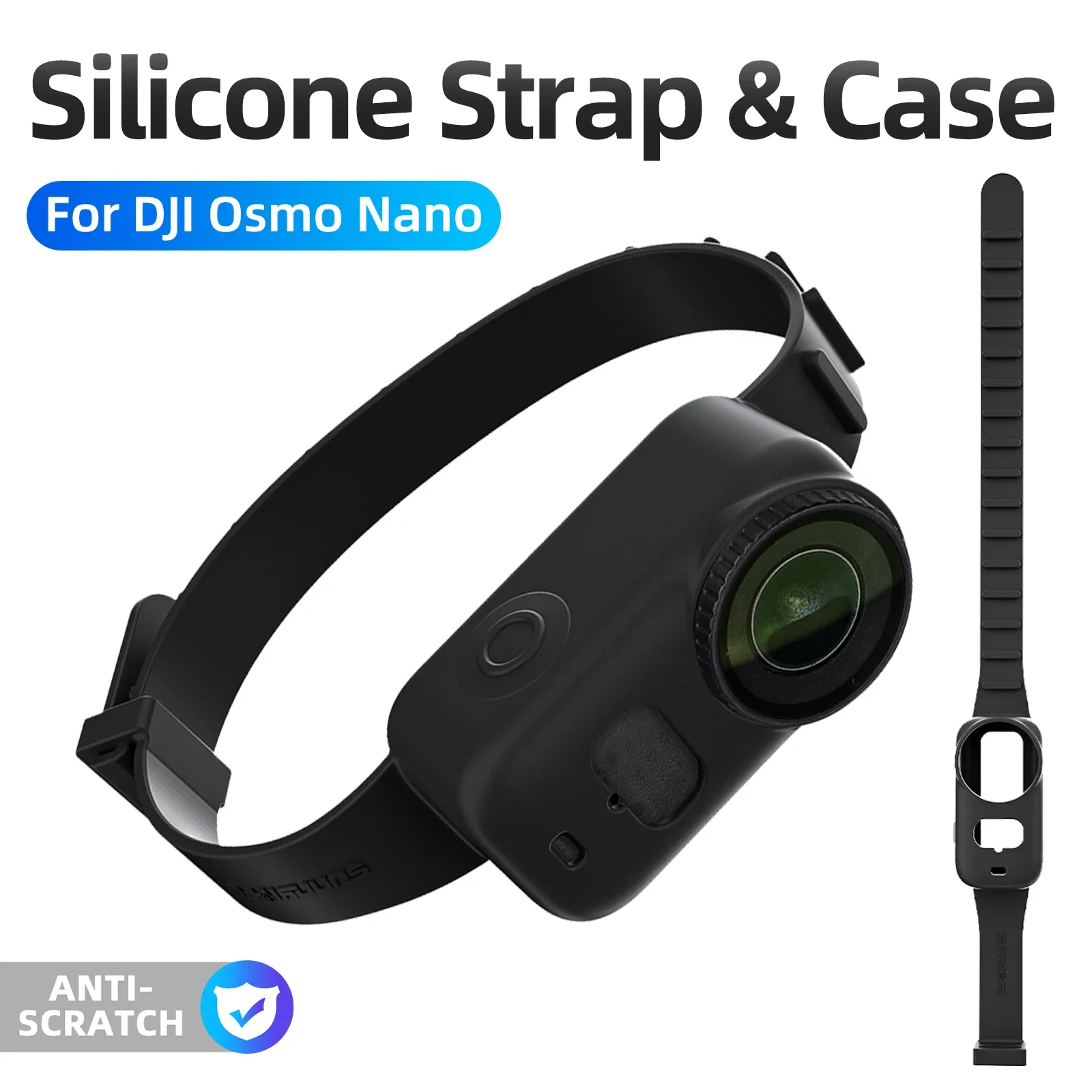 

Silicone Wrist Strap Protective Case for DJI Osmo Nano, Adjustable Wrist Band Backpack Belt Holder Protective Camera Accessories