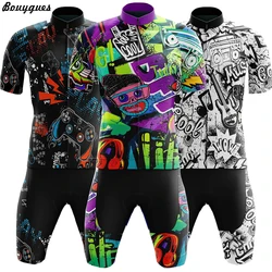 New Cycling Jersey Set Maillot Ciclismo Hombre Men Short sleeve Cycling Wear MTB Bike Suit Bib/Shorts Breathable Gel Pad