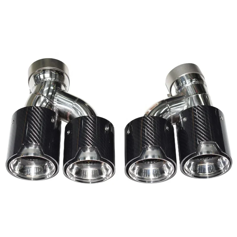 

Car Exhaust Tip for 5 Series G30 G31 G38 M Power 4 Outlet High quality Carbon Fiber SS304 Muffler Exhaust Pipe Tail Pipe
