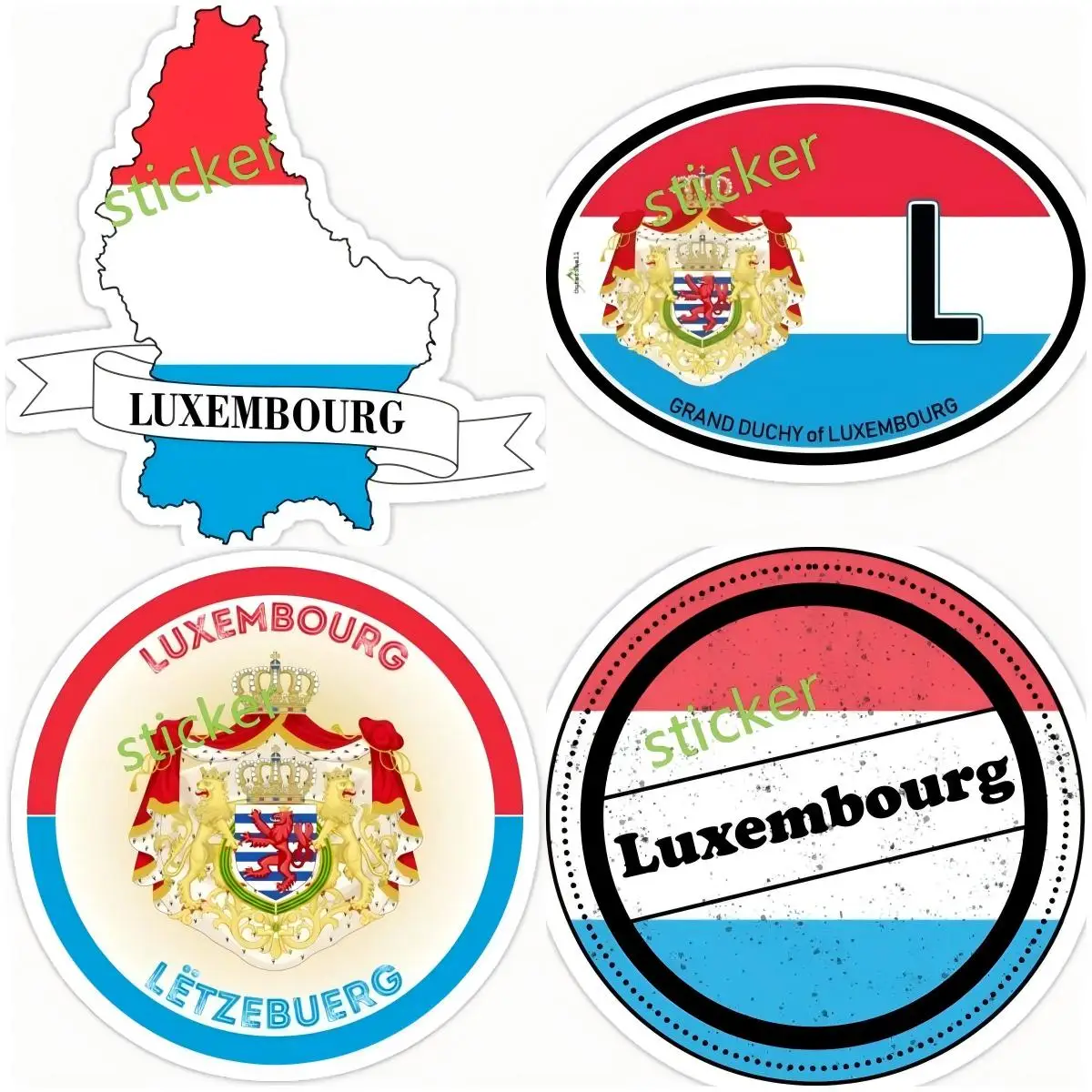 

Luxembourg Flag Decal Colorful Car Stickers Walls Doors and Windows Yacht RV SUV Waterproof Decals Motorcycle Car Assecories