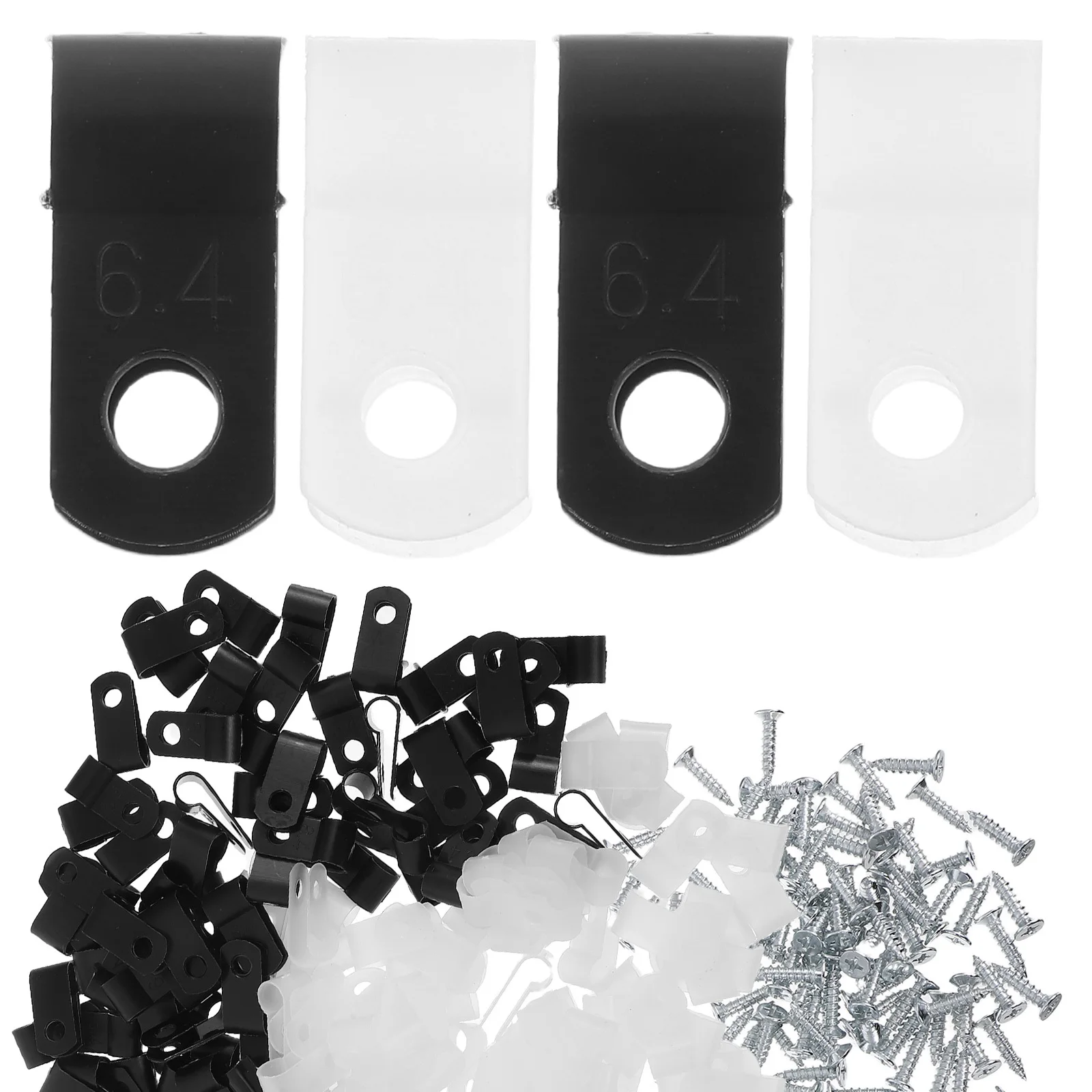 

200Pcs R-Type Cable Clips Uv Resistant Nylon Wire Management Clips for Indoor Outdoor Use Cord Fastener Clamp Assortment