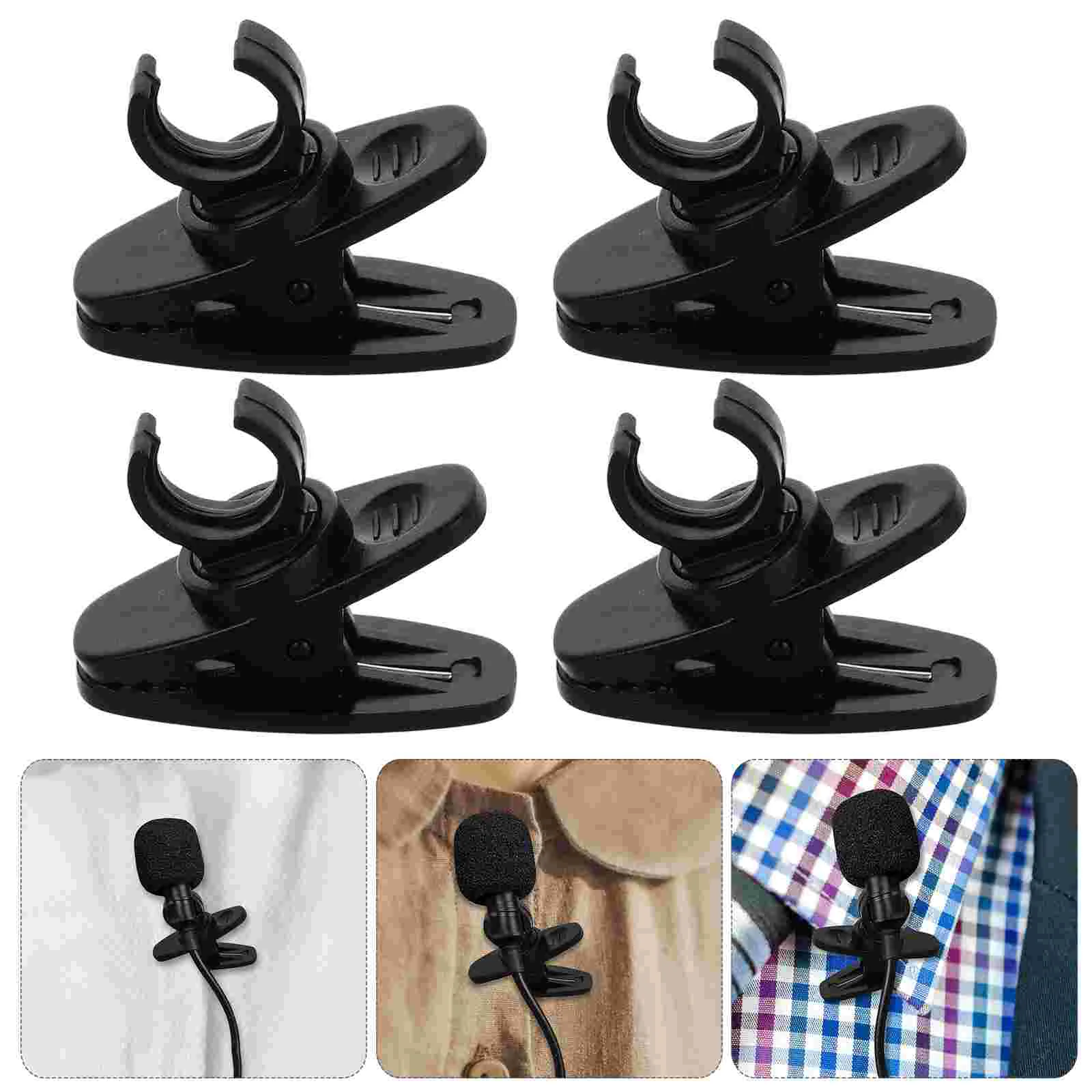 10 Pcs Lavalier Microphone Clip Lapel Holder for Shirt Earphone Headworn Clips Abs