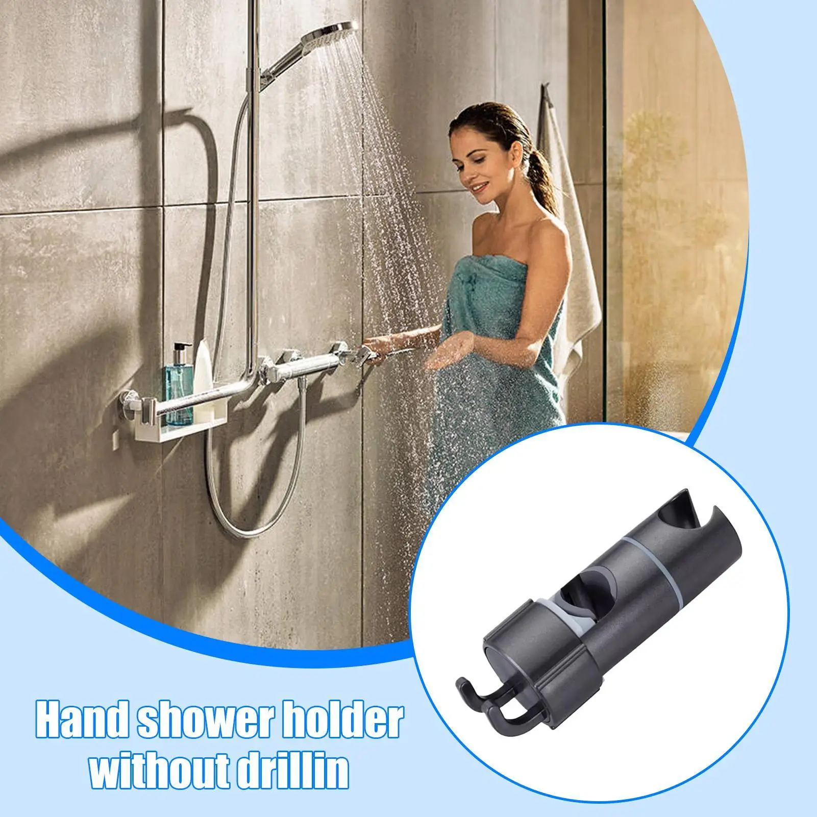 

Держатель насадки для душа Регулируемый держатель насадки для выдвижной планки Вращение на 360 градусов Кронштейн распылителя для ванной комнаты для туалета на колесах Отель