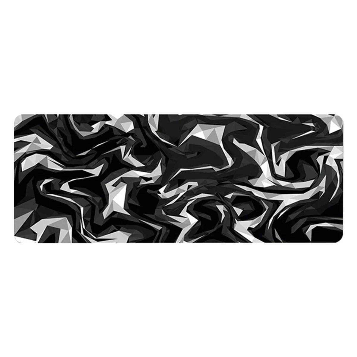 Topographic Contour Extended Big Mouse Pad Computer Keyboard Mouse Mat Mousepad with 1.5mm Non-Slip 11.8x31.5Inch Black