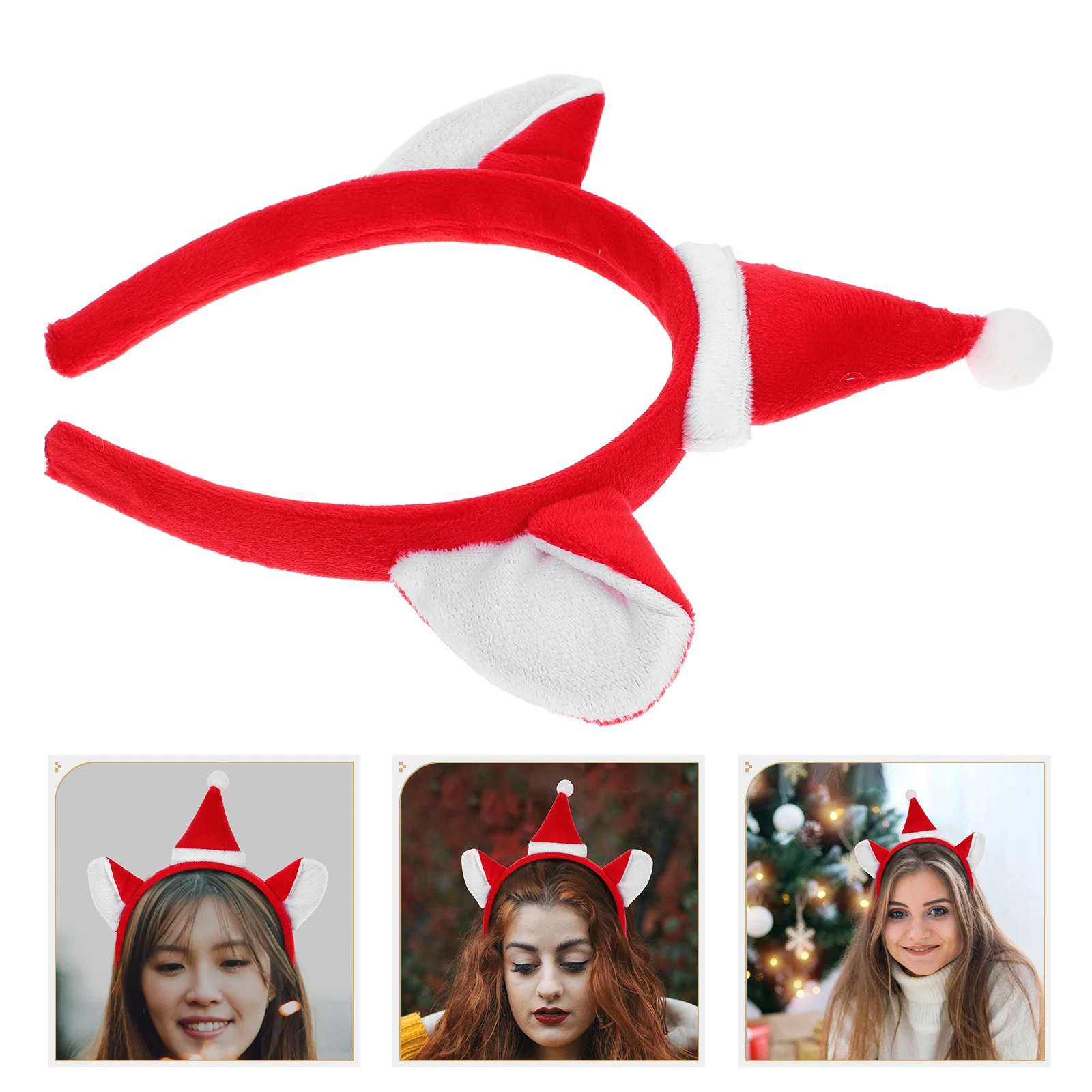 

Cat Ears Headband Christmas Cute Holiday Party Hat Headpiece for Kids Adults Women Cosplay Animal Hair Accessories