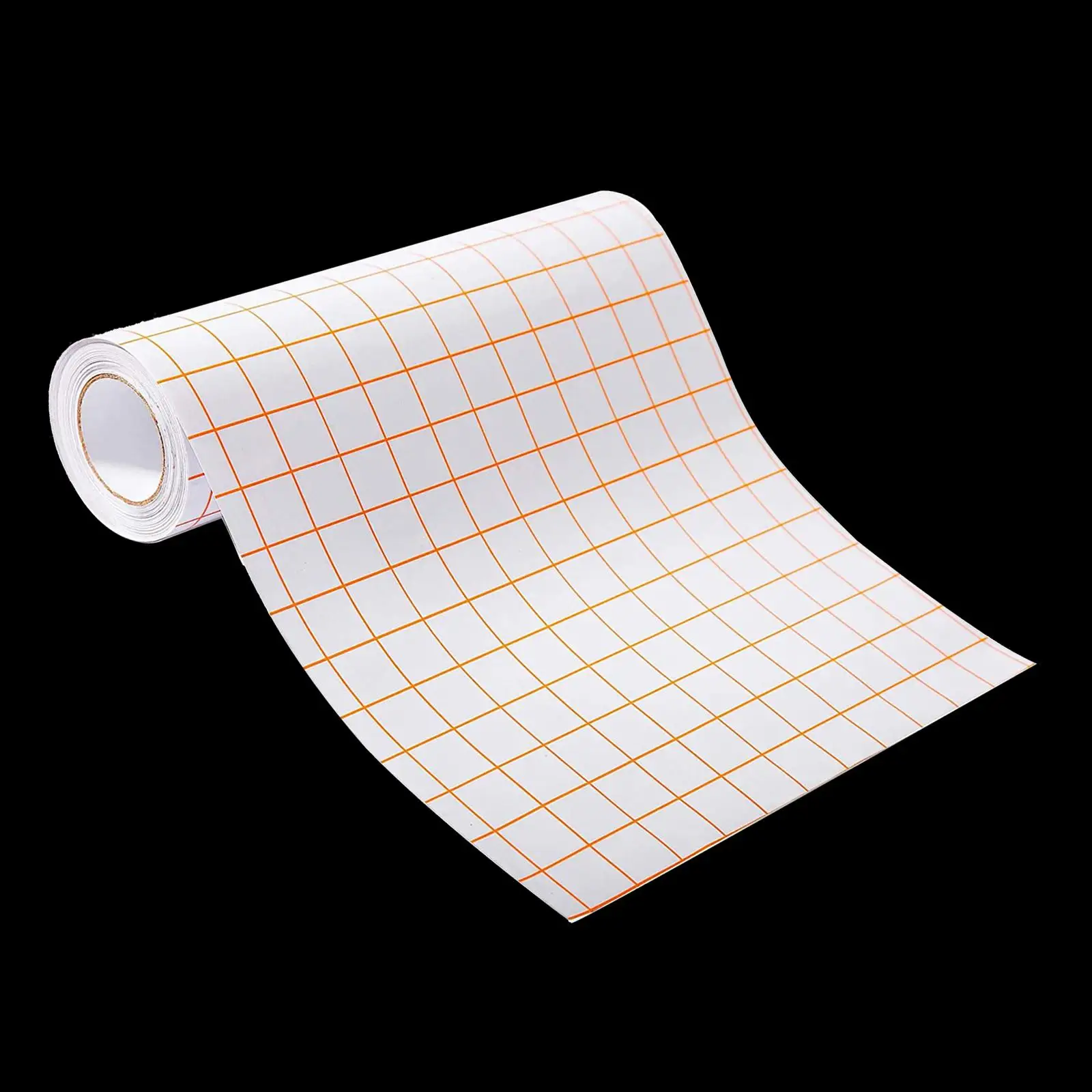 Transparent Medium Tack Vinyl Transfer Roll with Orange Grid for Signage, Crafts