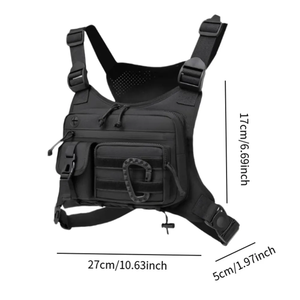 Adjustable Sports Vest Bag Water Resistant Multi-functional Outdoor Chest Bag Oxford Cloth Lightweight