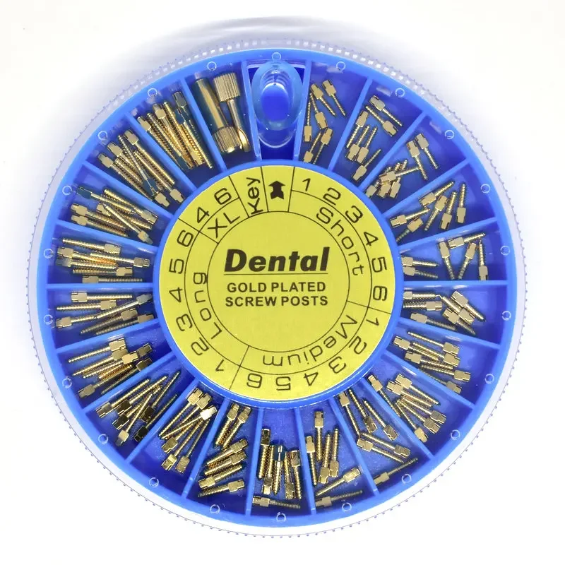 

Dentalss Screw Post Gold-plated Post And Stainless Steel Screw Post Dentalss Supplies Denta Materials
